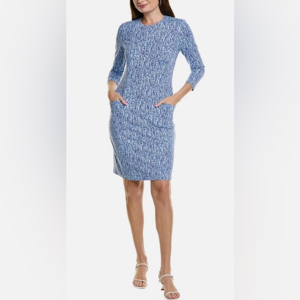J. McLaughlin Catalyst Sheath Dress - Catalina Cloth Navy Cheetah Print (Medium)